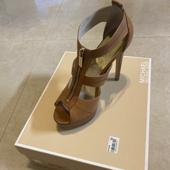 Michael Kors Berkley Platform Brown Platform Heel Sandal - Picture 3 of 10